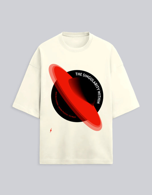 Sugardrip Singularity unisex oversized terry tee, back print graphic, Bright Terry collection